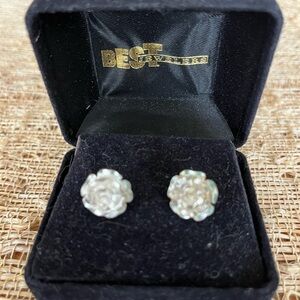 New Sterling Silver Rose Earrings